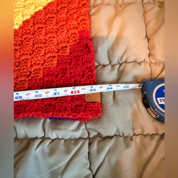 🌈 Handmade Rainbow Crocheted Beanie and Coordinated Scarf 🌈 - Picture 11 of 14